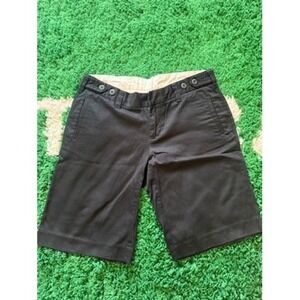 Gap Mens Black‎ Chino Shorts Mid Rise Button Tab Waist Size 4 Regular Fit